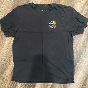 Vans Black Tee with Yellow and White Logo